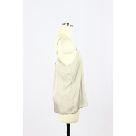 EILEEN FISHER Dove Beige Taupe Silk Habotai Camisole Tank Top, Size L - Picture 2 of 9